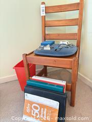 MaxSold Auction: Solid Wood Desk Chair with Cushion and Waste Bin - New Westminster (British Columbia, Canada) PARTNER MANAGED Downsizing Online Auction -  Jamieson Court (CONDO)