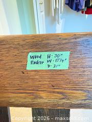 MaxSold Auction: Wood Rocking Chair, Framed Mirror & Burnt-Wood Wall Panel - New Westminster (British Columbia, Canada) PARTNER MANAGED Downsizing Online Auction -  Jamieson Court (CONDO)