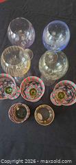 MaxSold Auction: Hand-Painted Multicolor Glass Goblets, Set of 8+ - Las Vegas (NV, USA) PARTNER MANAGED Estate Sale Online Auction - Losee Road