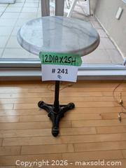 MaxSold Auction: Marble Top Bistro Side Table with Cast Iron Base - West Vancouver (British Columbia, Canada) SELLER MANAGED Estate Sale Online Auction - Marine Drive