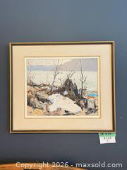 MaxSold Auction: Vintage Original Artwork - Acrylic Painting by Murray Stewart, "Eagle Lake" - West Vancouver (British Columbia, Canada) SELLER MANAGED Estate Sale Online Auction - Marine Drive