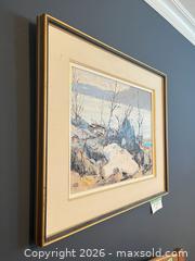 MaxSold Auction: Vintage Original Artwork - Acrylic Painting by Murray Stewart, "Eagle Lake" - West Vancouver (British Columbia, Canada) SELLER MANAGED Estate Sale Online Auction - Marine Drive