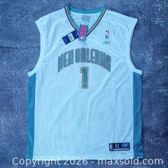 MaxSold Auction: Vintage 2000 NBA Baron Davis New Orleans Hornets Reebok Basketball Jersey, NWT, XL - Toronto (Ontario, Canada) SELLER MANAGED Reseller Online Auction - Esandar Drive (STORAGE)