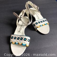 MaxSold Auction: Vintage Yves Saint Laurent Boho Leather Flats, Size 34.5 - Toronto (Ontario, Canada) SELLER MANAGED Reseller Online Auction - Esandar Drive (STORAGE)