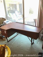 MaxSold Auction: Mid-Century Modern Teak Veneer Desk, 28" x 58" x 35" - Los Angeles (California, USA) PARTNER MANAGED Estate Sale Online Auction - Wish Avenue