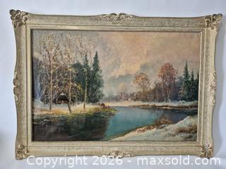 MaxSold Auction: Vintage Signed Oil Painting On Canvas - Pickering (Ontario, Canada) SELLER MANAGED Reseller Online Auction - Old Brock Road