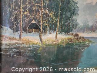 MaxSold Auction: Vintage Signed Oil Painting On Canvas - Pickering (Ontario, Canada) SELLER MANAGED Reseller Online Auction - Old Brock Road