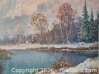 MaxSold Auction: Vintage Signed Oil Painting On Canvas - Pickering (Ontario, Canada) SELLER MANAGED Reseller Online Auction - Old Brock Road