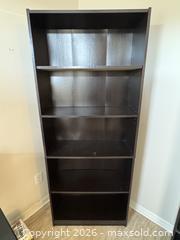 MaxSold Auction: Black Engineered Wood Bookcase with 5 Shelves (Narrow) - Marietta (Georgia, USA) PARTNER MANAGED Estate Sale Online Auction - Casteel Park Drive Southwest