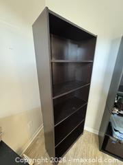 MaxSold Auction: Black Engineered Wood Bookcase with 5 Shelves (Narrow) (1 of 2 lots - duplicate item in lot 187) - Marietta (Georgia, USA) PARTNER MANAGED Estate Sale Online Auction - Casteel Park Drive Southwest