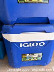 MaxSold Auction: Lot: Igloo & embark Coolers, Folding Chairs, Cots, Hose, Flooring Box - Marietta (Georgia, USA) PARTNER MANAGED Estate Sale Online Auction - Casteel Park Drive Southwest