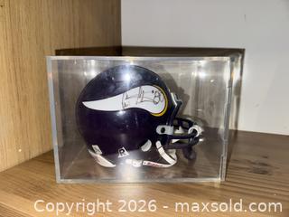 MaxSold Auction: Minnesota Vikings Lot: Autographed Mini Helmet (Cris Carter) and Pennant  - Marietta (Georgia, USA) PARTNER MANAGED Estate Sale Online Auction - Casteel Park Drive Southwest
