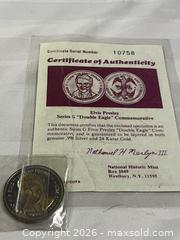 MaxSold Auction: Vintage Elvis Presley Silver and Gold Commemorative Coin Double Eagle G Series - Windsor (Ontario, Canada) SELLER MANAGED Reseller Online Auction - Byng Road