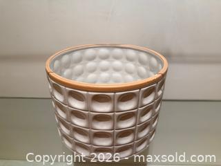 MaxSold Auction: Ceramic MCM Style Patterned Footed Planter 8x10 - Mountain View (California, USA) SELLER MANAGED Estate Sale Online Auction - Clark Avenue
