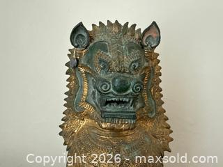 MaxSold Auction: Vintage Brass Khmer Lion Foo Foo Dog Chinese Cambodia Asian Buddhist Statue - Mountain View (California, USA) SELLER MANAGED Estate Sale Online Auction - Clark Avenue
