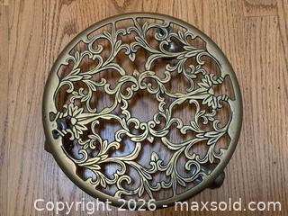 MaxSold Auction: Vintage Brass Wheeled Pot Stand 1 of 2 - Mountain View (California, USA) SELLER MANAGED Estate Sale Online Auction - Clark Avenue