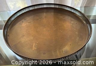 MaxSold Auction: Vintage Copper & Brass Serving Tray with Perforated Band - Mountain View (California, USA) SELLER MANAGED Estate Sale Online Auction - Clark Avenue