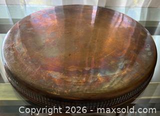 MaxSold Auction: Vintage Copper & Brass Serving Tray with Perforated Band - Mountain View (California, USA) SELLER MANAGED Estate Sale Online Auction - Clark Avenue