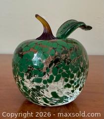 MaxSold Auction: Vintage Desktop Crystal Apple Paperweight Signed - Mountain View (California, USA) SELLER MANAGED Estate Sale Online Auction - Clark Avenue
