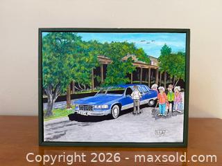 MaxSold Auction: Vintage Framed Art: 1998 SLV Lemo / Going Choppin by RE Anderson Pen & Ink Sketch with Acrylic Color - Mountain View (California, USA) SELLER MANAGED Estate Sale Online Auction - Clark Avenue