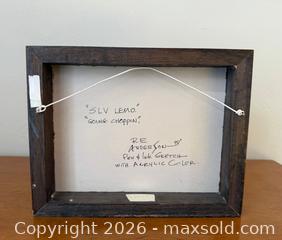 MaxSold Auction: Vintage Framed Art: 1998 SLV Lemo / Going Choppin by RE Anderson Pen & Ink Sketch with Acrylic Color - Mountain View (California, USA) SELLER MANAGED Estate Sale Online Auction - Clark Avenue