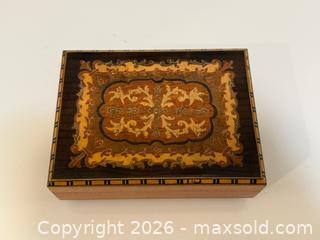 MaxSold Auction: Vintage Italian Classic Wood Inlay Jewelry Music Box - Mountain View (California, USA) SELLER MANAGED Estate Sale Online Auction - Clark Avenue