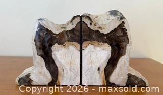MaxSold Auction: Vintage Petrified Wood Bookends #1 Beautiful! - Mountain View (California, USA) SELLER MANAGED Estate Sale Online Auction - Clark Avenue