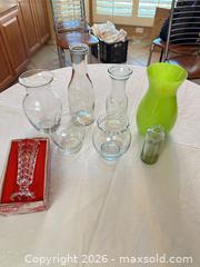 MaxSold Auction: Assorted Cristal d'Arques & Unmarked Glass Bud Vases/Pitchers, 5-8 - Sun City (Arizona, USA) PARTNER MANAGED Estate Sale Online Auction - West Jacaranda Drive