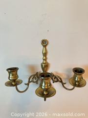 MaxSold Auction: Brass Three-Arm Wall Sconce, Stamped "W" - Sun City (Arizona, USA) PARTNER MANAGED Estate Sale Online Auction - West Jacaranda Drive