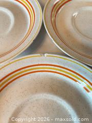MaxSold Auction: Brendan Irish Stoneware Dinnerware Set — Orange & Yellow Stripes - Sun City (Arizona, USA) PARTNER MANAGED Estate Sale Online Auction - West Jacaranda Drive