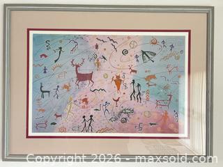 MaxSold Auction: Framed Giclée Art Print — Abstract Tribal/Pictograph Motifs - Sun City (Arizona, USA) PARTNER MANAGED Estate Sale Online Auction - West Jacaranda Drive