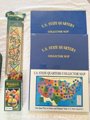 MaxSold Auction: Lot of 5: Decorative Tin, Quarters Map, Memoball Notepad, Iron-On Transfers - Sun City (Arizona, USA) PARTNER MANAGED Estate Sale Online Auction - West Jacaranda Drive