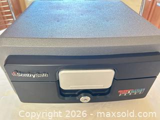 MaxSold Auction: SentrySafe Small Fire & Water Proof Security Box with Key Lock - Sun City (Arizona, USA) PARTNER MANAGED Estate Sale Online Auction - West Jacaranda Drive
