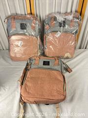 MaxSold Auction: LAND Pink & Gray Polyester Backpack (Lot of 3) - Campbell (California, USA) PARTNER MANAGED Downsizing Online Auction - Dell Avenue