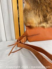 MaxSold Auction: Leather & Suede Crossbody Bag, Tan/Cognac with Brown Fur - Campbell (California, USA) PARTNER MANAGED Downsizing Online Auction - Dell Avenue
