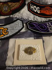 MaxSold Auction: NEW- HARLEY DAVIDSON PATCH & PINS COLLECTIBLES LOT "H2" - Kingston (Ontario, Canada) SELLER MANAGED Downsizing Online Auction - Morenz Crescent