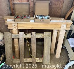 MaxSold Auction:  2 Sawhorses, 2 Boxes GBL Casters & Wooden Pallet - Clarence-Rockland (Ontario, Canada) PARTNER MANAGED Estate Sale Online Auction - Campeau Crescent
