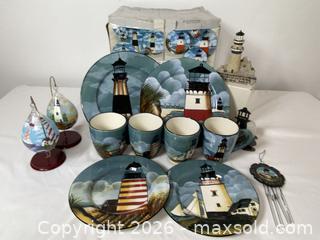 MaxSold Auction: David Carter Brown Lighthouse Coastal 16-Piece Dinnerware Set - Clarence-Rockland (Ontario, Canada) PARTNER MANAGED Estate Sale Online Auction - Campeau Crescent