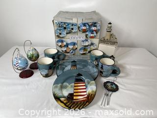 MaxSold Auction: David Carter Brown Lighthouse Coastal 16-Piece Dinnerware Set - Clarence-Rockland (Ontario, Canada) PARTNER MANAGED Estate Sale Online Auction - Campeau Crescent