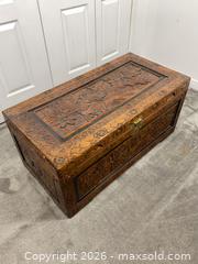 MaxSold Auction: Hand-Carved Oriental-Style Wood Blanket Chest - Clarence-Rockland (Ontario, Canada) PARTNER MANAGED Estate Sale Online Auction - Campeau Crescent
