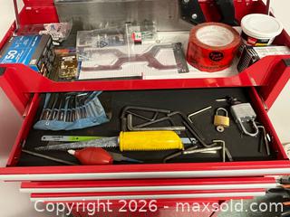 MaxSold Auction: Mastercraft Red Steel Tool Chest & Cabinet 2-Piece Combo - Clarence-Rockland (Ontario, Canada) PARTNER MANAGED Estate Sale Online Auction - Campeau Crescent