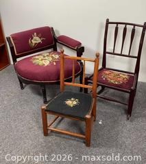 MaxSold Auction: Vintage Needlepoint/Tapestry Chairs Set of 3 - Clarence-Rockland (Ontario, Canada) PARTNER MANAGED Estate Sale Online Auction - Campeau Crescent