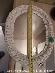 MaxSold Auction: White Wicker/Rattan Oval Wall Mirror, Wicker Wall Decor - Mississauga (Ontario, Canada) SELLER MANAGED Estate Sale Online Auction - Sir Monty's Drive
