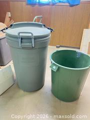 MaxSold Auction: 2 Trash cans. Rubbermaid 32 Gallon Outdoor Utility Trash Can with Lid - Point Edward (Ontario, Canada) SELLER MANAGED Estate Sale Online Auction -  Michigan Avenue