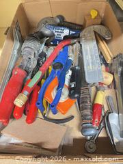 MaxSold Auction: Assorted Hand Tools Box with Pliers, Screwdrivers & Hammers - Point Edward (Ontario, Canada) SELLER MANAGED Estate Sale Online Auction -  Michigan Avenue