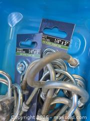 MaxSold Auction: Assorted hardware lot: eye bolts, u-bolts, washers & nuts - Point Edward (Ontario, Canada) SELLER MANAGED Estate Sale Online Auction -  Michigan Avenue