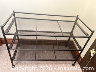 MaxSold Auction: Black Metal 3-Shelf Wire Shoe Rack - Point Edward (Ontario, Canada) SELLER MANAGED Estate Sale Online Auction -  Michigan Avenue