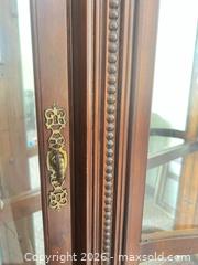 MaxSold Auction: Brown Solid Wood Curio Cabinet with Glass Doors - Point Edward (Ontario, Canada) SELLER MANAGED Estate Sale Online Auction -  Michigan Avenue