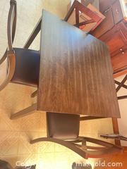 MaxSold Auction: Contemporary Dark Brown Solid Wood 4-Pc Dining Table Set - Point Edward (Ontario, Canada) SELLER MANAGED Estate Sale Online Auction -  Michigan Avenue