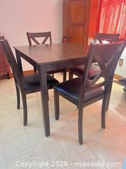 MaxSold Auction: Contemporary Dark Brown Solid Wood 4-Pc Dining Table Set - Point Edward (Ontario, Canada) SELLER MANAGED Estate Sale Online Auction -  Michigan Avenue